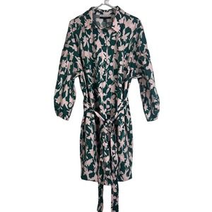 Eloquii Green and Pink Floral Belted Shirt Dress NWT SZ 18